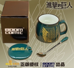 暴蒙 正版 进击的巨人 咖啡杯 周边 自由之翼（附带杯盖 勺子）