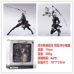 2B姐&机械生命体可动手办《尼尔：机械纪元》产品高度：约14cm-约10cm装箱数量：一箱50个单个重量：约300克 Square enix 尼尔 机械纪元 Bring Arts 2B小姐 可动手办，一件42个，高约15cm