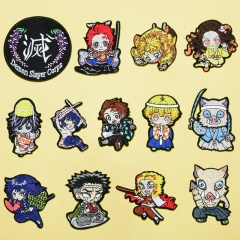 卡通漫画刺绣鬼灭之刃人物布贴高品质服装辅料背胶绣花补丁贴现货