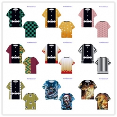 20 Styles Demon Slayer Japanese Cartoon Color Printing Cosplay Anime T-shirt