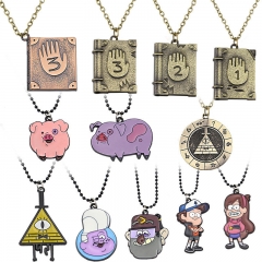 美国怪诞小镇项链 Gravity Falls 三角眼睛小猪迪普日记人物挂件