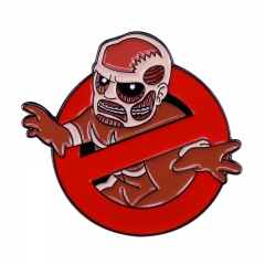进击的巨人与捉鬼敢死队混搭胸针冒险电影徽章