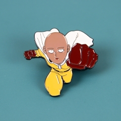 动漫周边 一拳超人 埼玉老师动画版金属徽章卡通胸针