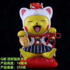 宠物小精灵 皮卡丘 COS 招财猫皮卡丘 盒装手办 高14cm