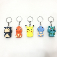 5 Styles Pokemon Character Cartoon Model Anime PVC Figure Keychain