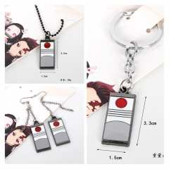 3 Designs Demon Slayer: Kimetsu no Yaiba Alloy Anime Necklace Earring Keychain