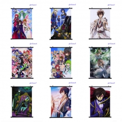 9 Styles Code Geass Cartoon Fabric Wallscrolls Waterproof Anime Wall Scroll