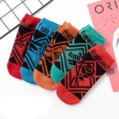 Jujutsu Kaisen 75% Cotton Anime Short Socks (5pairs/set)