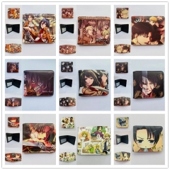 13 Styles Attack on Titan/Shingeki No Kyojin Cartoon Cosplay PU Folding Purse Anime Wallet