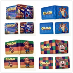 4 Styles Crash Bandicoot Cartoon PU Purse Anime Short Wallet