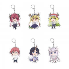 7 Styles Miss Kobayashi's Dragon Maid Cartoon Acrylic Anime Keychain