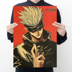Jujutsu Kaisen Cartoon Placard Home Decoration Retro Kraft Paper Anime Poster