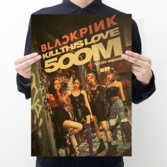 K-POP BLACKPINK Cartoon Placard Home Decoration Retro Kraft Paper Anime Poster