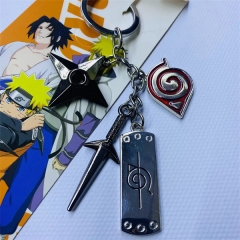 2 Styles Naruto Cartoon Pendant Keychain Alloy Keyring