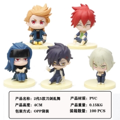 （5Pcs/Set）2 Generation  Touken Ranbu Online  Cartoon Character Model Toy Anime PVC Figure 4CM