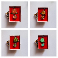 7 Styles Genshin Impact Cartoon Decorative Alloy Anime Ring+Necklace Set