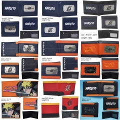 11 Styles Naruto Cartoon PU Folding Short Coin Purse Anime Wallet