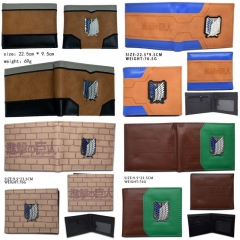 4 Styles Attack on Titan/Shingeki No Kyojin PU Purse Anime Coin Wallet
