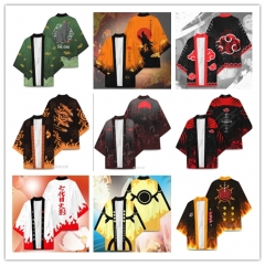 12 Style Naruto Cosplay Color Printing Haori Cloak Anime Kimono Costume