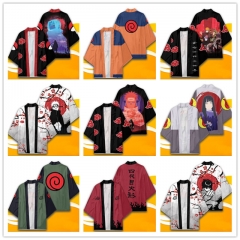 43 Style Naruto Uchiha Sasuke Hatake Kakashi Character Pattern Cosplay Color Printing Haori Cloak Anime Kimono Costume