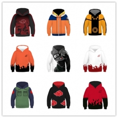 15 Style Naruto Cartoon Cosplay For Children Anime Hooded Hoodie