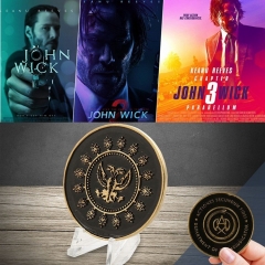 欧美影视周边JOHN WICK硬币徽章疾速追杀纪念币厂家直销wish爆款