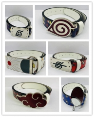 5 Styles Naruto Cartoon Character Alloy Leather Waistbelt Anime Waist Belt Buckle