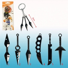 6 Styles Naruto Japanese Cartoon Character Alloy Anime Keychain Pendant