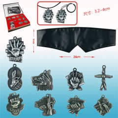 （10Pcs/Set）Jujutsu Kaisen Japanese Cartoon Character Alloy Anime Keychain