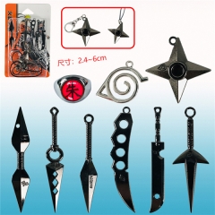 （9Pcs/Set）Naruto Japanese Cartoon Character Alloy Anime Keychain
