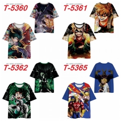 7 Styles Boku no Hero Academia/My Hero Academia Cosplay 3D Digital Print Anime T-shirt