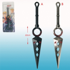 2 Colors Naruto Japanese Cartoon Character Alloy Anime Kunai 22cm