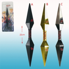3 Colors Naruto Japanese Cartoon Character Alloy Anime Kunai 22cm