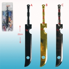 3 Colors Naruto Japanese Cartoon Character Alloy Anime Kunai 22cm