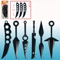 6 Styles Naruto Japanese Cartoon Character Alloy Anime Kunai 11cm (3pcs/set)