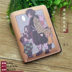 Demon Slayer : Kimetsu no Yaiba Cartoon Cosplay Purse PU Leather Anime Short Wallet