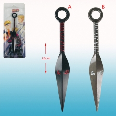 2 Colors Naruto Japanese Cartoon Character Alloy Anime Kunai 22cm