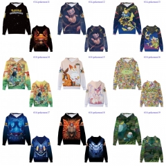 10 Styles Pokemon Cartoon Cosplay Anime Hooded Hoodie