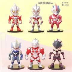 6PCS/Set Ultraman Cartoon Character Model Toy Anime PVC Figure Doll 10cm