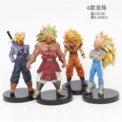 4pcs/set 12CM Dragon Ball Z Cartoon Collectible PVC Anime Figure