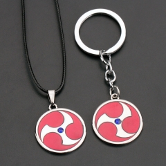 2 Styles Naruto Cosplay Cartoon Alloy Keychain Necklace