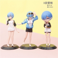 3PCS/Set Re:Life in a Different World from Zero/Re: Zero Rem Cartoon Character Model Toy Anime PVC Figure Doll