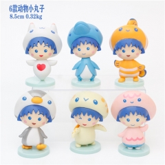 6pcs/set 8.5cm Chibi Maruko Chan Cartoon Character Collectible Anime Figure