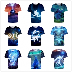 11 Styles Anime Ori and the Blind Forest Cosplay 3D Digital Print T Shirt For Adult And Children