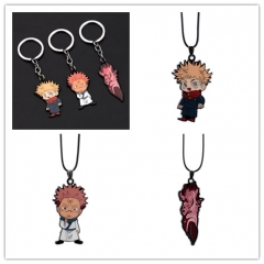 6 Styles Jujutsu Kaisen Cosplay Cartoon Anime Keychain Necklace