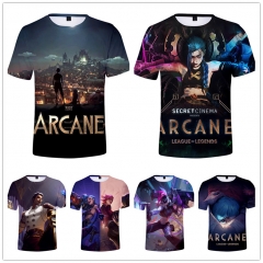 6 Styles Hot Sales Arcane: League of Legends Jinx Cosplay 3D Digital Print T Shirt For Adult And Children