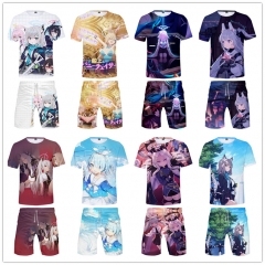 8 Styles Blue Archive 3D Digital Print T-shirt and Shorts Set