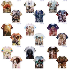 14 Styles Attack on Titan/Shingeki No Kyojin Japanese Cartoon Color Printing Cosplay Anime T-shirt