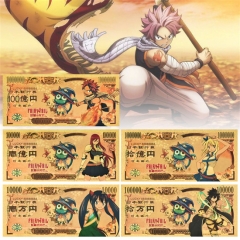 跨境日本经典漫画周边妖精的尾巴纪念钞金箔币塑币收藏币工厂批发
