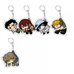 5 Styles Steins Gate Cartoon Keychain Anime Acrylic Keychain